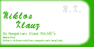 miklos klauz business card